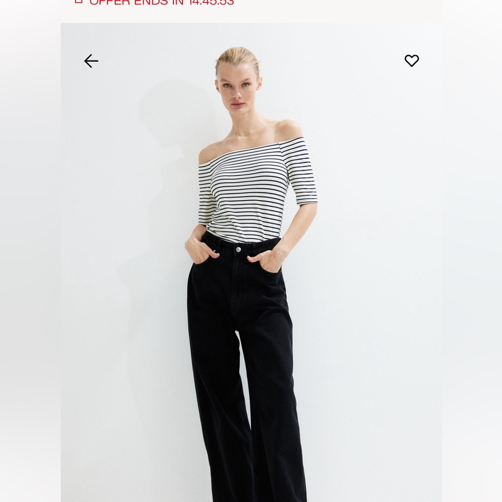 H&M off the shoulder striped top